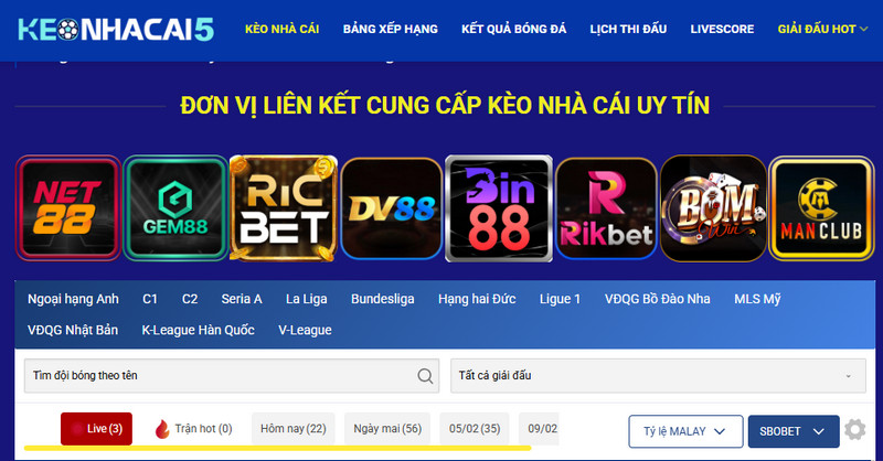 Có nhiều loại hình cá cược được cập nhật tại bảng tỷ lệ